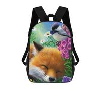 sinyumoney Zaino Per Bambini Fox And Chickadee in Flowers Per Ragazzi E Ragazze, Zaino Da Viaggio Per Bambini, Zaino Scolastico Per Adolescenti 17inch