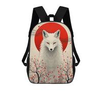 sinyumoney Zaino Per Bambini Fox with Red Sun Per Ragazzi E Ragazze, Zaino Da Viaggio Per Bambini, Zaino Scolastico Per Adolescenti 17inch