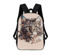 sinyumoney Zaino Per Bambini Galactic Hedgehog Ragazzi E Ragazze, Zaino Da Viaggio Per Adolescenti, Geometric Cat Ritratto Art Print, 17"