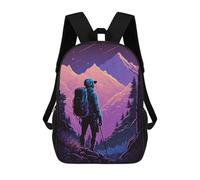 sinyumoney Zaino Per Bambini Galactic Hedgehog Ragazzi E Ragazze, Zaino Da Viaggio Per Adolescenti, Mountain Hiker's Journey -2, 17"