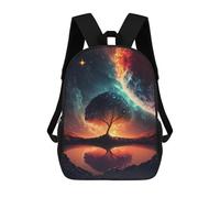 sinyumoney Zaino Per Bambini Galactic Tree Reflection -1 Zaino Scolastico 3D Borsa Scolastica Zaino Scolastico Per Bambini Borse Scolastiche Zaino Alla Moda Con Tasca Borse Per Libri 17inch