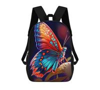 sinyumoney Zaino Per Bambini Glowing Butterfly Artwork Zaino Scolastico 3D Borsa Scolastica Zaino Scolastico Per Bambini Borse Scolastiche Zaino Alla Moda Con Tasca Borse Per Libri 17inch