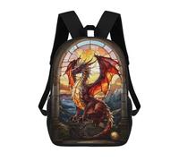 sinyumoney Zaino Per Bambini Glowing Dragon Stain Per Ragazzi E Ragazze, Zaino Da Viaggio Per Bambini, Zaino Scolastico Per Adolescenti 17inch