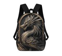 sinyumoney Zaino Per Bambini Golden Dragon Illustration-14 Zaino Scolastico 3D Borsa Scolastica Zaino Scolastico Per Bambini Borse Scolastiche Zaino Alla Moda Con Tasca Borse Per Libri 17inch