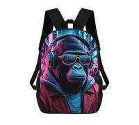 sinyumoney Zaino Per Bambini Gorilla Music Neon Per Ragazzi E Ragazze, Zaino Da Viaggio Per Bambini, Zaino Scolastico Per Adolescenti 17inch