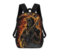 sinyumoney Zaino Per Bambini Grim Reaper in Flames Per Ragazzi E Ragazze, Zaino Da Viaggio Per Bambini, Zaino Scolastico Per Adolescenti 17inch