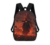 sinyumoney Zaino per bambini Halloween Witch Art Print da 17 pollici, alla moda e divertente, borsa per la scuola per ragazzi e adolescenti, stampa 3D per ragazzi, Style-12, 17"