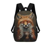sinyumoney Zaino Per Bambini Happy Fox Drinking Tea Per Ragazzi E Ragazze, Zaino Da Viaggio Per Bambini, Zaino Scolastico Per Adolescenti 17inch