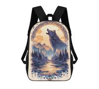 sinyumoney Zaino Per Bambini Harmony Wolf Howl at Dusk Per Ragazzi E Ragazze, Zaino Da Viaggio Per Bambini, Zaino Scolastico Per Adolescenti 17inch