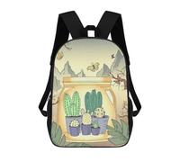 sinyumoney Zaino Per Bambini Japanese Cactus Vintage Per Ragazzi E Ragazze, Zaino Da Viaggio Per Bambini, Zaino Scolastico Per Adolescenti 17inch