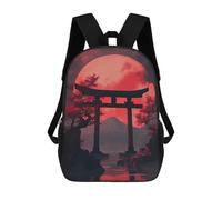 sinyumoney Zaino Per Bambini Japanese Gate Under Red Mo Zaino Scolastico 3D Borsa Scolastica Zaino Scolastico Per Bambini Borse Scolastiche Zaino Alla Moda Con Tasca Borse Per Libri 17inch