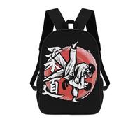 sinyumoney Zaino Per Bambini, Judo Hand Drawn Fighters Zaino Scolastico Di Grande Capacità Per Studenti, Zaino Per Ragazzi, Ragazze, Adulti, Adolescenti 17inch