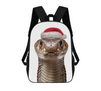 sinyumoney Zaino Per Bambini, King Cobra with Santa Hat Zaino Scolastico Di Grande Capacità Per Studenti, Zaino Per Ragazzi, Ragazze, Adulti, Adolescenti 17inch