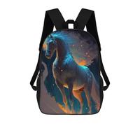 sinyumoney Zaino Per Bambini Magical Celestial Stallion Zaino Scolastico 3D Borsa Scolastica Zaino Scolastico Per Bambini Borse Scolastiche Zaino Alla Moda Con Tasca Borse Per Libri 17inch