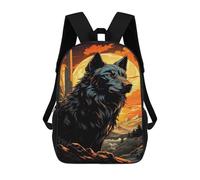 sinyumoney Zaino Per Bambini Majestic Black Wolf Moon Per Ragazzi E Ragazze, Zaino Da Viaggio Per Bambini, Zaino Scolastico Per Adolescenti 17inch