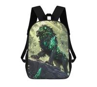 sinyumoney Zaino Per Bambini Majestic Emerald Lion Per Ragazzi E Ragazze, Zaino Da Viaggio Per Bambini, Zaino Scolastico Per Adolescenti 17inch