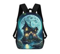 sinyumoney Zaino Per Bambini, Moonlit Forest Cottage Zaino Scolastico Di Grande Capacità Per Studenti, Zaino Per Ragazzi, Ragazze, Adulti, Adolescenti 17inch