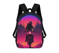 sinyumoney Zaino Per Bambini Motorcycle Desert Sunset Per Ragazzi E Ragazze, Zaino Da Viaggio Per Bambini, Zaino Scolastico Per Adolescenti 17inch