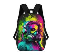 sinyumoney Zaino Per Bambini Neon Gas Mask Fashion Artwork Per Ragazzi E Ragazze, Zaino Da Viaggio Per Bambini, Zaino Scolastico Per Adolescenti 17inch