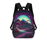 sinyumoney Zaino Per Bambini Neon Mountain Dreamscape -1 Zaino Scolastico 3D Borsa Scolastica Zaino Scolastico Per Bambini Borse Scolastiche Zaino Alla Moda Con Tasca Borse Per Libri 17inch