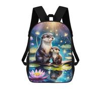 sinyumoney Zaino Per Bambini Otters in A Magical Pond Per Ragazzi E Ragazze, Zaino Da Viaggio Per Bambini, Zaino Scolastico Per Adolescenti 17inch