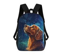 sinyumoney Zaino Per Bambini Pixel Art Golden Retriever Per Ragazzi E Ragazze, Zaino Da Viaggio Per Bambini, Zaino Scolastico Per Adolescenti 17inch