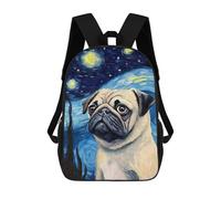 sinyumoney Zaino Per Bambini Pug Dog Starry Night Per Ragazzi E Ragazze, Zaino Da Viaggio Per Bambini, Zaino Scolastico Per Adolescenti 17inch
