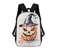 sinyumoney Zaino Per Bambini, Pumpkin with Witch Hat Zaino Scolastico Di Grande Capacità Per Studenti, Zaino Per Ragazzi, Ragazze, Adulti, Adolescenti 17inch