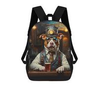 sinyumoney Zaino per bambini (ragazze e ragazzi), ideale per il rientro scolastico, lezioni sportive, regali e viaggi., Steampunk Beer Pitbull 2, 17"