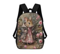 sinyumoney Zaino per bambini (ragazze e ragazzi), ideale per il rientro scolastico, lezioni sportive, regali e viaggi., Mrs. Tittlemouse In A Rose Garden, 17"