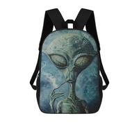 sinyumoney Zaino per bambini (ragazze e ragazzi), ideale per il rientro scolastico, lezioni sportive, regali e viaggi., Alien Art LXVII, 17"