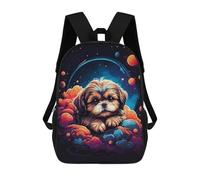 sinyumoney Zaino per bambini (ragazze e ragazzi), ideale per il rientro scolastico, lezioni sportive, regali e viaggi., Shih Tzu Puppies, 17"