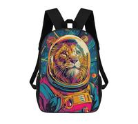 sinyumoney Zaino per bambini (ragazze e ragazzi), ideale per il rientro scolastico, lezioni sportive, regali e viaggi., Lion Astronaut Space, 17"