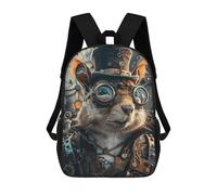 sinyumoney Zaino per bambini (ragazze e ragazzi), ideale per il rientro scolastico, lezioni sportive, regali e viaggi., Animale Steampunk Squirrel, 17"