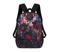 sinyumoney Zaino per bambini (ragazze e ragazzi), ideale per il rientro scolastico, lezioni sportive, regali e viaggi., Gothic Black Rose, 17"