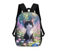 sinyumoney Zaino per bambini (ragazze e ragazzi), ideale per il rientro scolastico, lezioni sportive, regali e viaggi., Cute Baby Cat In Meadow, 17"