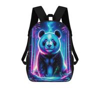 sinyumoney Zaino per bambini (ragazze e ragazzi), ideale per il rientro scolastico, lezioni sportive, regali e viaggi., Magical Neon Panda 01, 17"