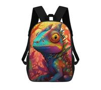 sinyumoney Zaino Per Bambini Rainbow Lizard in Fantasy Forest Per Ragazzi E Ragazze, Zaino Da Viaggio Per Bambini, Zaino Scolastico Per Adolescenti 17inch
