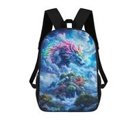 sinyumoney Zaino Per Bambini, Rainbow Wolf in The Clouds Zaino Scolastico Di Grande Capacità Per Studenti, Zaino Per Ragazzi, Ragazze, Adulti, Adolescenti 17inch