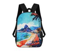 sinyumoney Zaino Per Bambini, Rio De Janeiro Art Zaino Scolastico Di Grande Capacità Per Studenti, Zaino Per Ragazzi, Ragazze, Adulti, Adolescenti 17inch