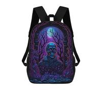 sinyumoney Zaino Per Bambini Skull in Moonlit Forest Per Ragazzi E Ragazze, Zaino Da Viaggio Per Bambini, Zaino Scolastico Per Adolescenti 17inch