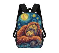 sinyumoney Zaino Per Bambini Sleeping Orangutan Starry Night Art Per Ragazzi E Ragazze, Zaino Da Viaggio Per Bambini, Zaino Scolastico Per Adolescenti 17inch