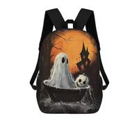 sinyumoney Zaino Per Bambini, Spooky Halloween Ghost And Pumpkin Illustration Zaino Scolastico Di Grande Capacità Per Studenti, Zaino Per Ragazzi, Ragazze, Adulti, Adolescenti 17inch