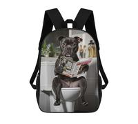 sinyumoney Zaino Per Bambini Staffordshire Terrier on The Toilet Reading Newspaper Per Ragazzi E Ragazze, Zaino Da Viaggio Per Bambini, Zaino Scolastico Per Adolescenti 17inch