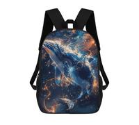 sinyumoney Zaino per bambini stampato 3D Cosmic Celestial Leopard Zaino da viaggio leggero zaino scuola alla moda per bambini e studenti, Cosmic Celestial Whale, 17"