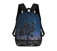 sinyumoney Zaino per bambini stampato 3D DJ Monkey with Headphones Borsa da scuola, Zaino per studenti, Zaino alla moda e leggero per la scuola, il college e i viaggi, Joshua Tree Starry Night, 17"