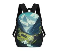 sinyumoney Zaino per bambini stampato 3D DJ Monkey with Headphones Borsa da scuola, Zaino per studenti, Zaino alla moda e leggero per la scuola, il college e i viaggi, Green Valley, 17"