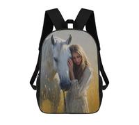 sinyumoney Zaino per bambini stampato 3D Fantasy Artwork Woman with Cat Zaino Scuola Leggero Da Viaggio Alla Moda Per Bambini E Studenti, Stile-17, 17"