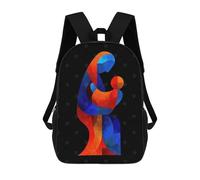 sinyumoney Zaino Per Bambini Stampato in 3D Abstract Mother And Child Illustration Borsa Scolastica Leggera Da Viaggio Zaino Scolastico Alla Moda Per Bambini Studenti 17inch