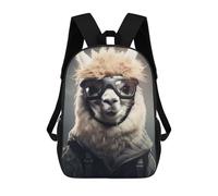 sinyumoney Zaino Per Bambini Stampato in 3D Alpaca Skydiver Animal Borsa Scolastica Leggera Da Viaggio Zaino Scolastico Alla Moda Per Bambini Studenti 17inch